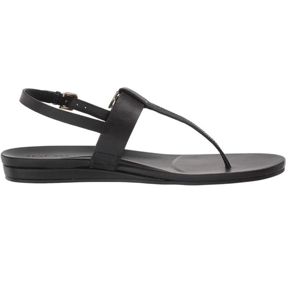 NIB Cole Haan Francine Demi Wedge Leather Sandals - black - Picture 2 of 11